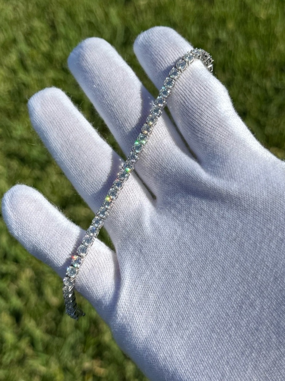 925 Silver, 15.0CTW Moissanite Tennis Bracelet